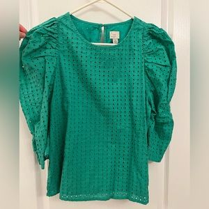 a new day • size M • bright teal blouse